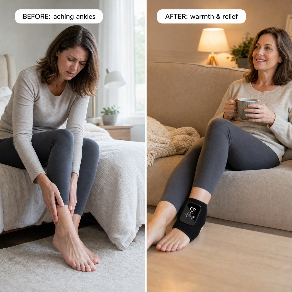 WarmWrap™ Cordless Heated Massage Ankle Wrap