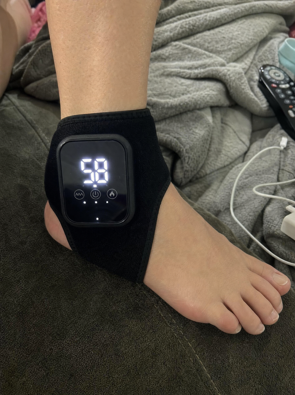 WarmWrap™ Cordless Heated Massage Ankle Wrap